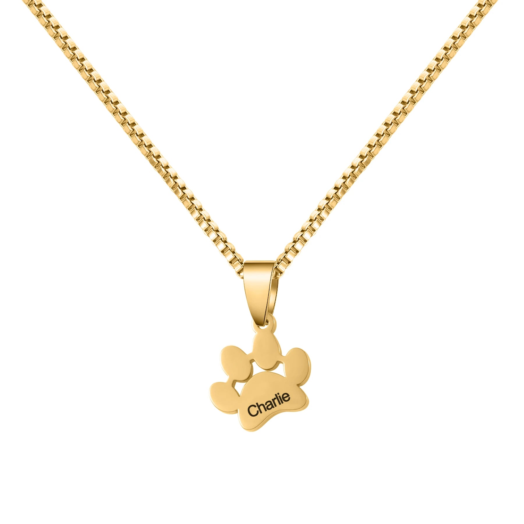 Personalized Paw Name Necklace – Custom Dog  & Cat Paw Pendant