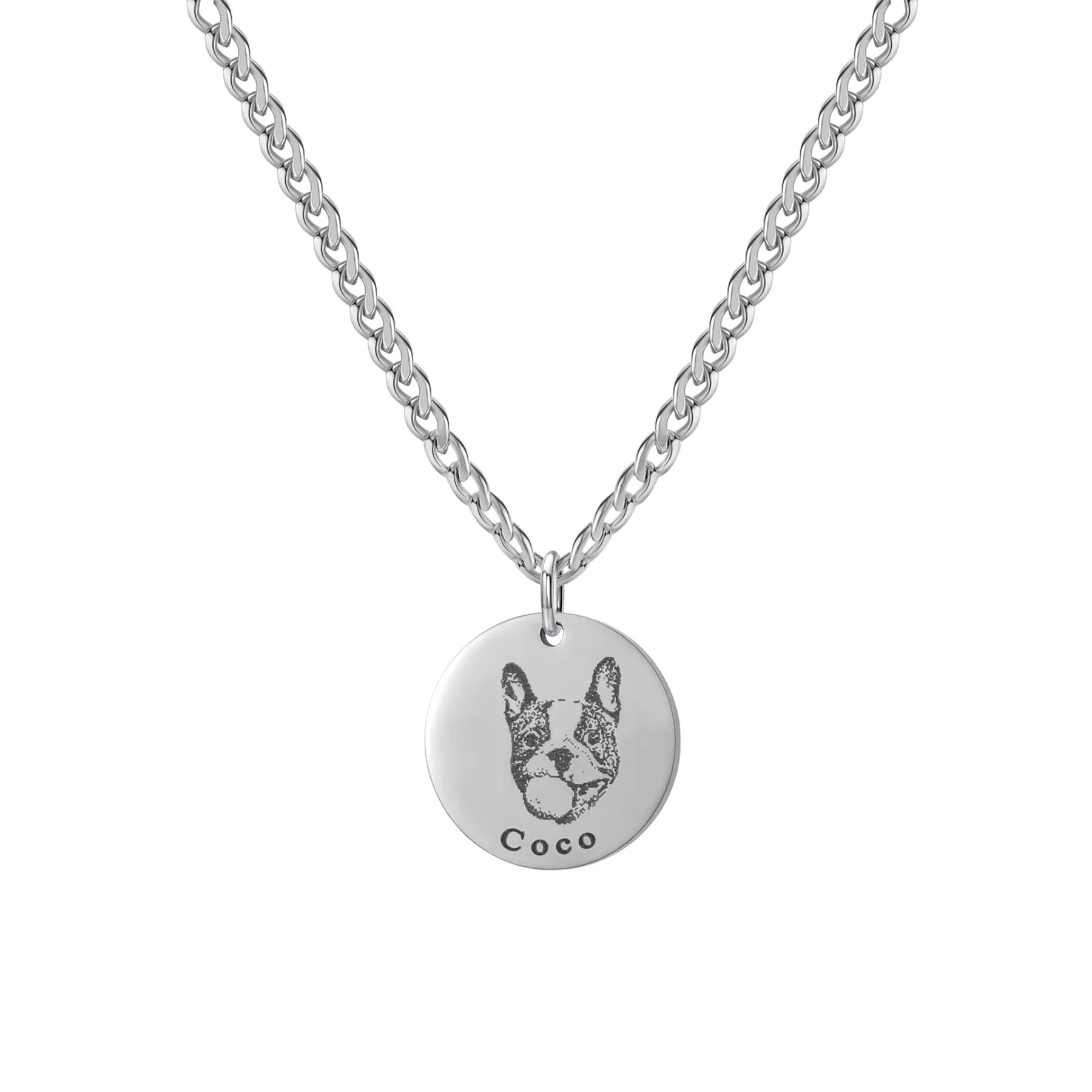 Custom Necklace - Engraved Photo & Name