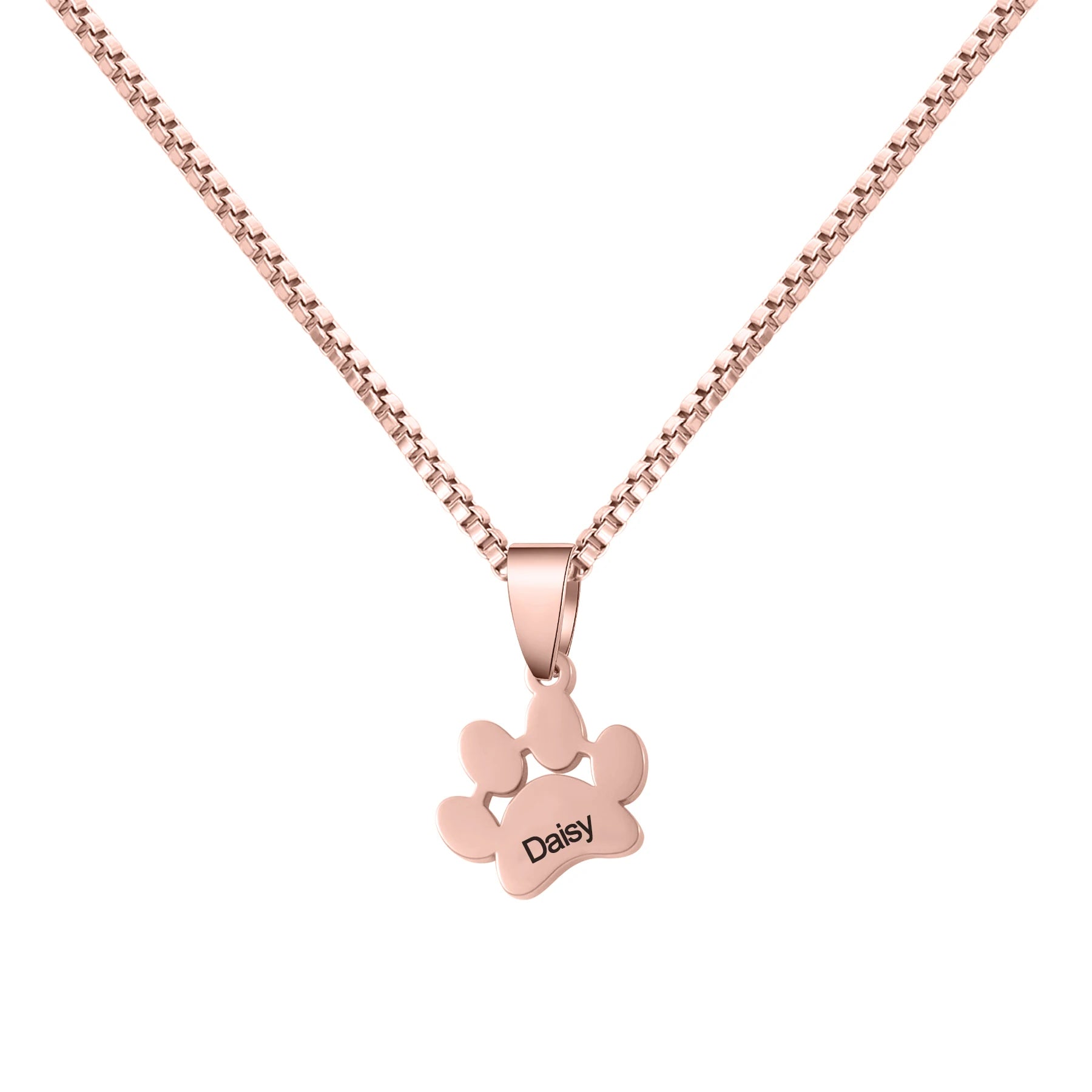 Personalized Paw Name Necklace – Custom Dog  & Cat Paw Pendant