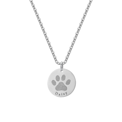Custom Dog Paw Print Necklace