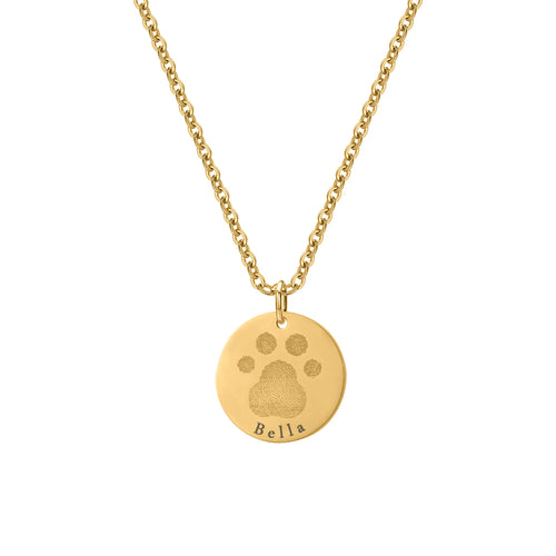 Custom Dog Paw Print Necklace