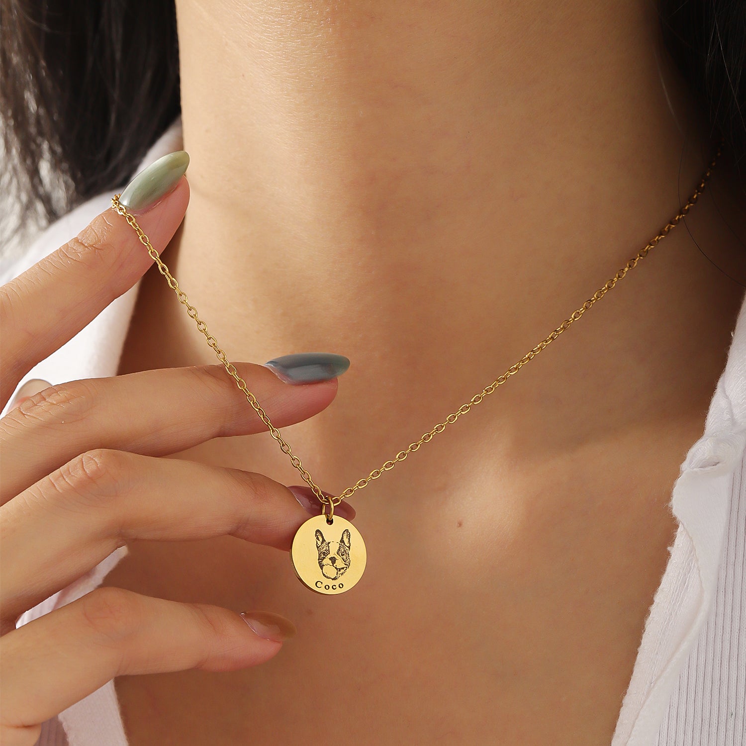 Custom Necklace - Engraved Photo & Name